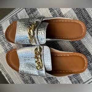 Women's Silver Wedge Sandals